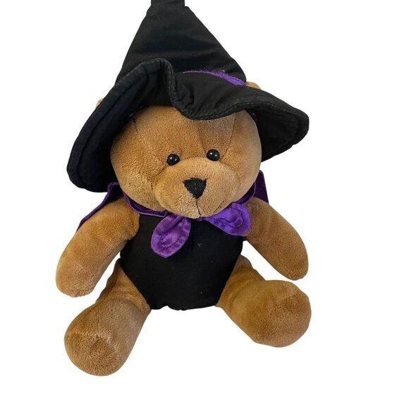 Halloween Witch Teddy Bear Plush Toy With Cape & Hat - Picture 1 of 6